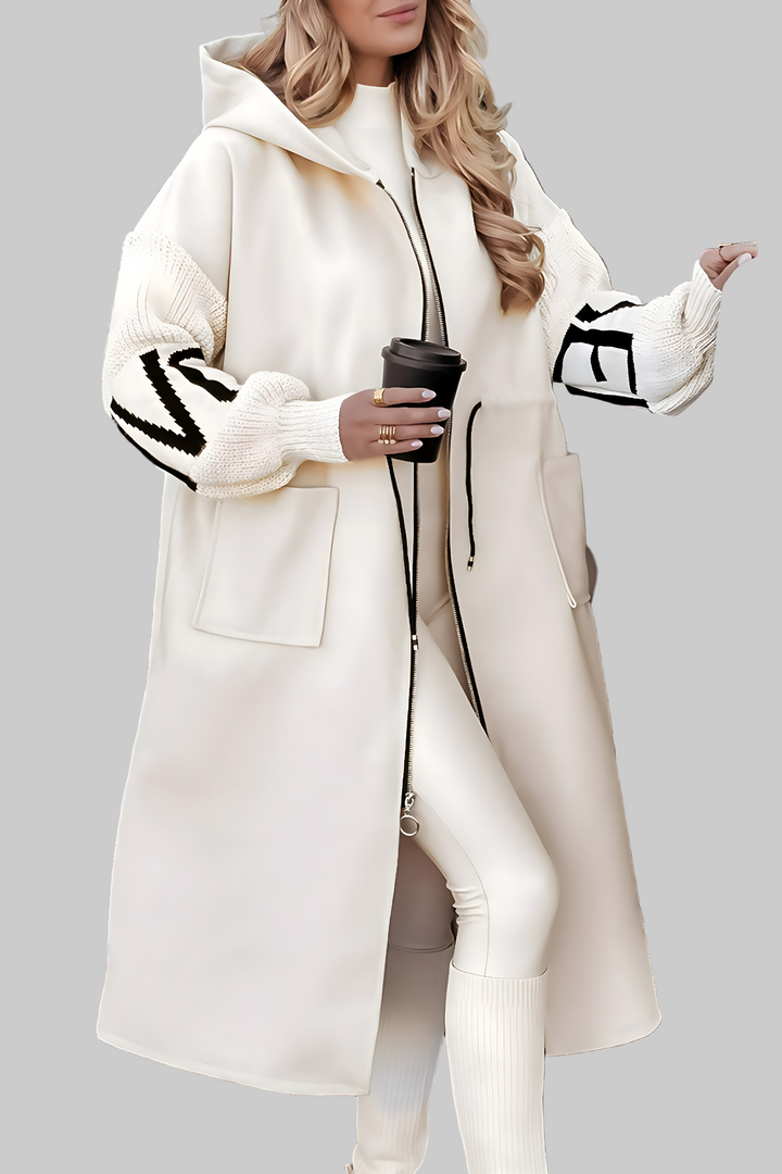 Elena | Chaqueta de mujer con mangas de punto y capucha