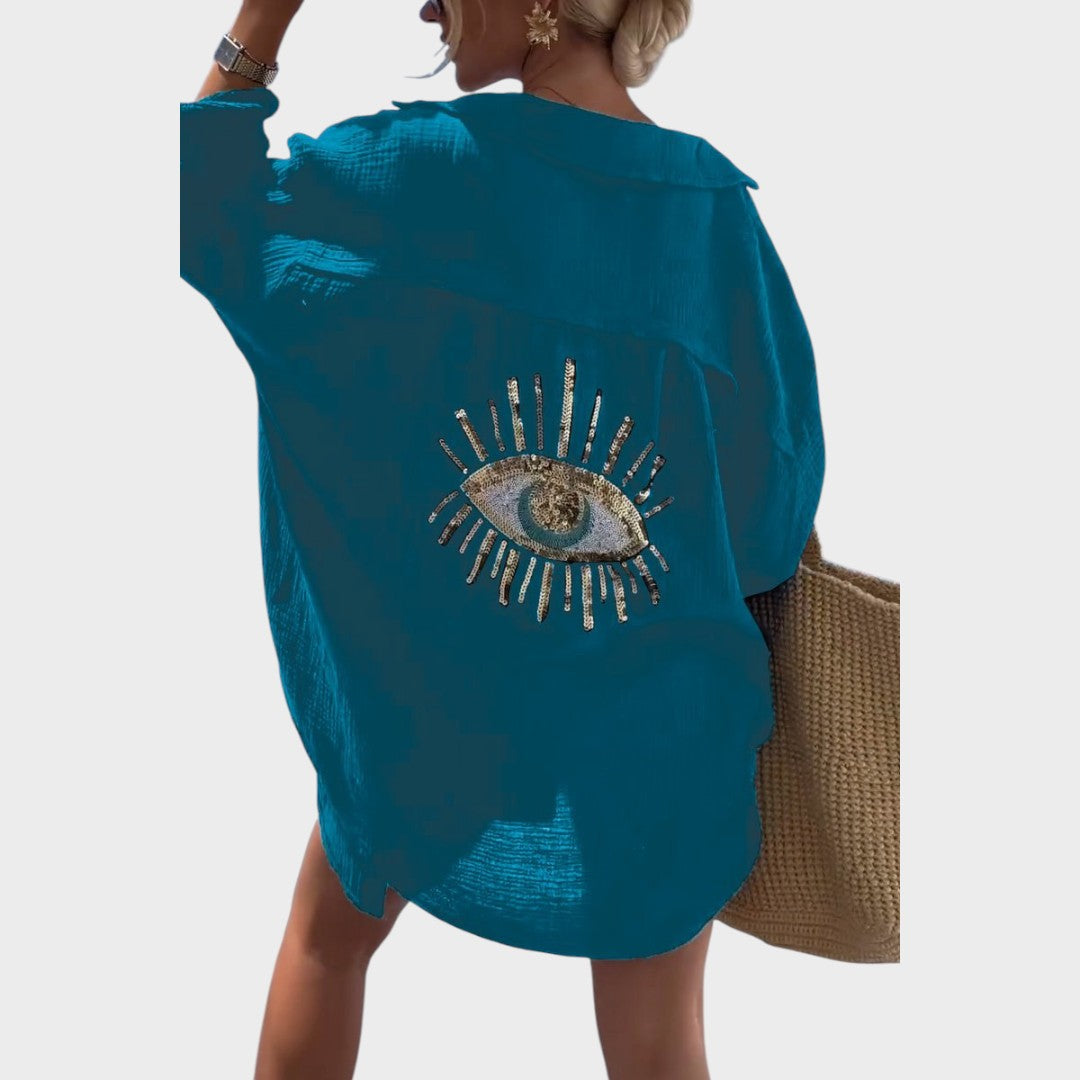 Selena | Camisa Bordada Con Detalles Brillantes